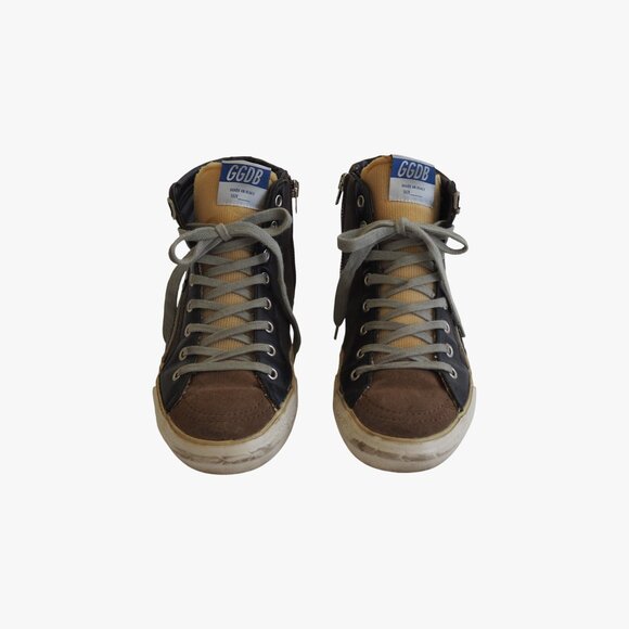 (RARE) GOLDEN GOOSE | SUEDE LEATHER "SLIDE" MUD BLACK BROWN SNEAKERS - Picture 2 of 7